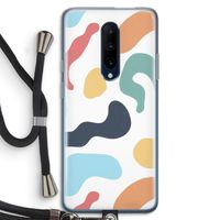 Memphis Shapes Blue: OnePlus 7 Pro Transparant Hoesje met koord