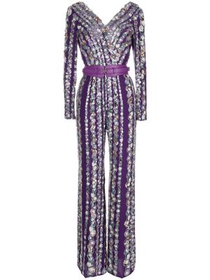 Saiid Kobeisy combinaison ample à sequins - Violet