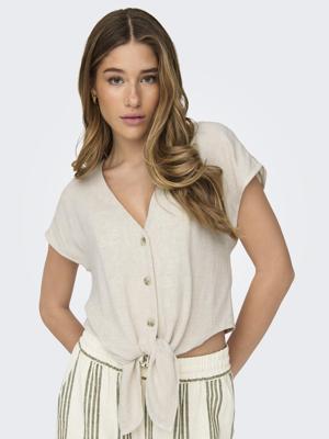 Only Onlsiesta Ss Knot Lin Bl Shirt Pnt Noos T-shirts Moonbeam
