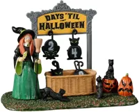 Lemax black cat countdown tafereel Spooky Town 2022
