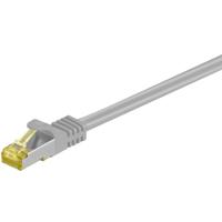 Goobay 91603 RJ45 Netwerkkabel, patchkabel CAT 7 S/FTP 2 m Grijs Halogeenvrij, Vergulde steekcontacten, Snagless, Afscherming totaal, Afgeschermd (dubbel),