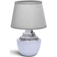 LED Tafellamp - Tafelverlichting - Aigi Fospa - E14 Fitting - Rond - Mat Wit/Grijs - Keramiek - thumbnail