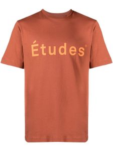 Etudes t-shirt en coton biologique à logo imprimé - Marron