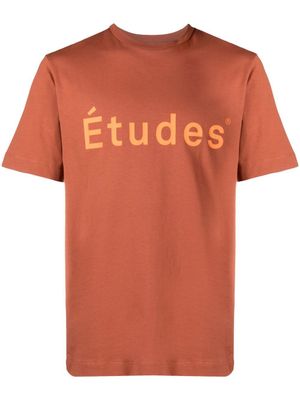 Études Studio t-shirt en coton biologique à logo imprimé - Marron