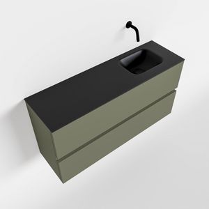 Toiletmeubel Mondiaz Ada | 100 cm | Meubelkleur Army | Lex wastafel Urban Rechts | Zonder kraangat