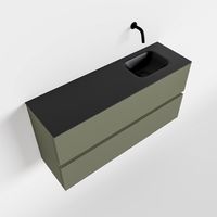 Toiletmeubel Mondiaz Ada | 100 cm | Meubelkleur Army | Lex wastafel Urban Rechts | Zonder kraangat