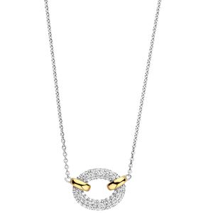 TI SENTO-Milano 34026ZY Ketting Cross Over zilver-zirconia goud-en zilverkleurig-wit 38-48 cm