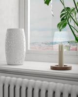 Kleine mat witte tafellamp met schakelaar en E27 fitting By Rydens Colby