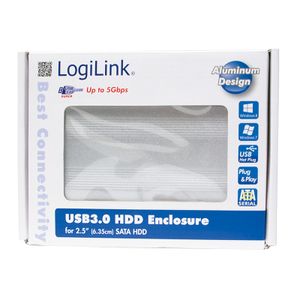 LogiLink UA0106A behuizing voor opslagstations Zilver 2.5" Stroomvoorziening via USB