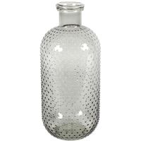 Bloemenvaas Cactus Dots - grijs transparant - glas - D15 x H35 cm Bloemenvaas Cactus Dots - grijs transparant - glas - D15 x H35 cm