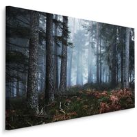 Schilderij - Bos in de mist, premium print, natuur aan de muur - thumbnail