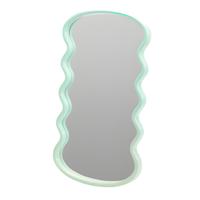 H&S Collection Spiegel / Wandspiegel - wave - groen - 55 x 30 cm - decoratief - golfvorm