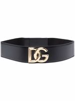 Dolce & Gabbana ceinture en cuir à plaque logo - Noir - thumbnail