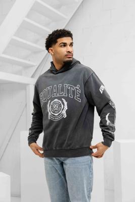 Equalité College Hoodie Heren Donkergrijs - Maat S - Kleur: DonkergrijsWit | Soccerfanshop
