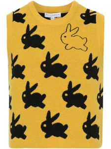 JW Anderson intarsia bunny-pattern vest - Jaune