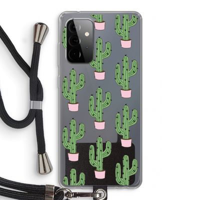 Cactus Lover: Samsung Galaxy A72 5G Transparant Hoesje met koord