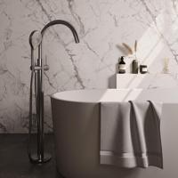 BRAUER Stripe Vrijstaande Badmengkraan - SET 02 - 3-standen handdouche - doucheslang - RVS-kleurig geborsteld PVD 5-NG-338
