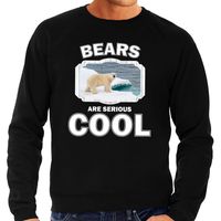Sweater bears are serious cool zwart heren - ijsberen/ ijsbeer trui - thumbnail