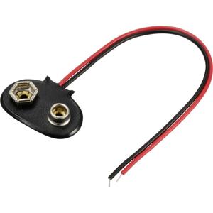 TRU COMPONENTS TC-13220520 Batterijclip 1 9V (blok) Drukknopaansluiting (l x b) 26 mm x 19 mm