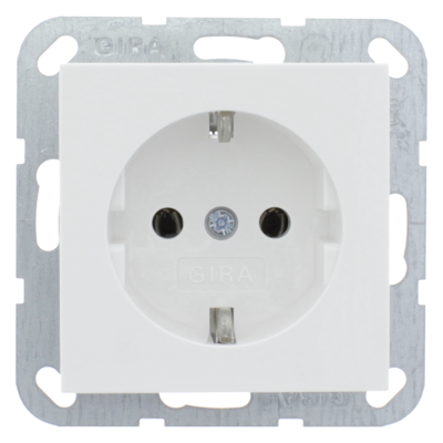 Gira System 55 contactdoos inbouw, 1-voudig, randaarde polarwit - 66.051.42