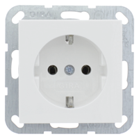 Gira System 55 contactdoos inbouw, 1-voudig, randaarde polarwit - 66.051.42