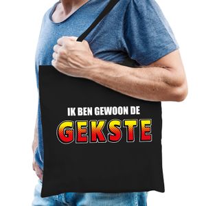 Katoenen tas / shopper zwart Ik ben gewoon de gekste heren