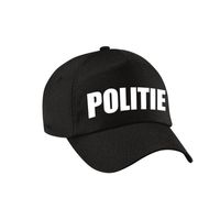Zwarte politie agent verkleed pet / cap voor volwassenen   - - thumbnail