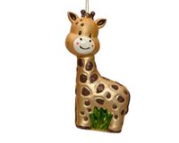 Giraffe glas l8.5b4.2h13 cm bruin kerst - KSD