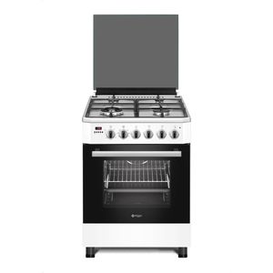 Wiggo WO-E639R(WX) - Serie 9 - 60 cm - Gasfornuis - Wok - Wit Rvs