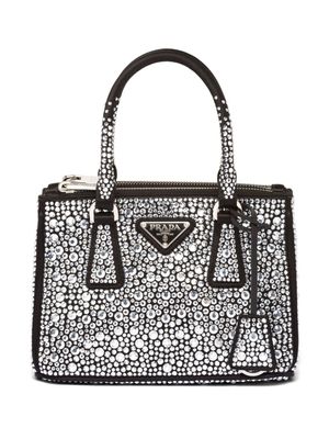 Prada mini sac Galleria à ornements en cristal - Noir