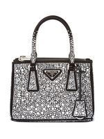 Prada mini sac Galleria à ornements en cristal - Noir