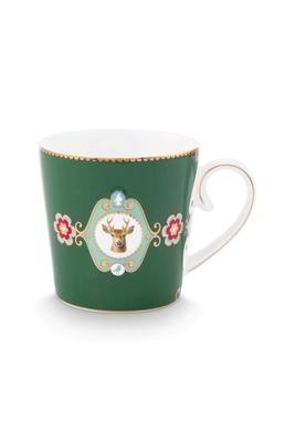 Pip Studio Mok Love Birds Medallion Hert Donkergroen 300ml