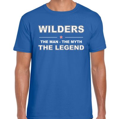 Wilders naam t-shirt the man - the myth - the legend - blauw - voor heren
