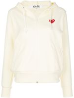 Comme Des Garçons Play sweat à capuche zippé à patch logo - Blanc