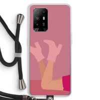 Pink boots: Oppo A94 5G Transparant Hoesje met koord