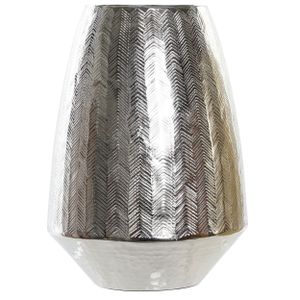 Bloemenvaas van alluminium zilver 22 x 32 cm   -