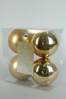 4 kerstballen licht goud 100 mm - Ksd