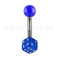 Navelpiercing acryl dobbelsteen blauw