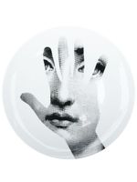 Fornasetti assiette murale Lina Cavalieri à imprimé graphique - Blanc