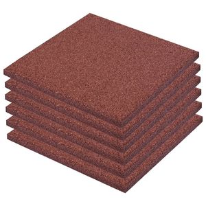 vidaXL Valtegel 6 st 50x50x3 cm rubber rood