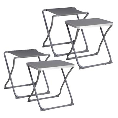 Redcliffs Campingkrukje - 2x - opvouwbaar - metaal - 47 x 37 x 47 cm - incl tafelblad - stoel/kruk Redcliffs Campingkrukje - 2x - opvouwbaar - metaal - 47 x 37 x 47 cm - incl tafelblad - stoel/kruk
