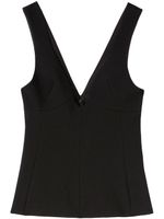 Jil Sander haut crop en laine à col plongeant - Noir