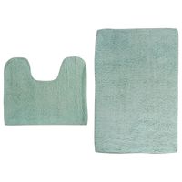 MSV Badkamerkleedje/badmatten set - voor op de vloer - mintgroen - 45 x 70 cm/45 x 35 cm - Badmatjes - thumbnail
