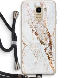 Goud marmer: Samsung Galaxy J6 (2018) Transparant Hoesje met koord