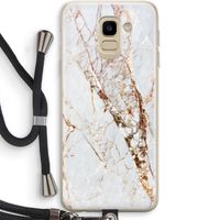 Goud marmer: Samsung Galaxy J6 (2018) Transparant Hoesje met koord