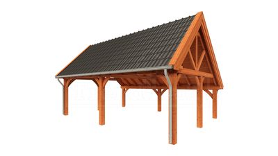 Trendhout Kapschuur de Hofstee XXL 785x595 cm- Kapschuurdak- Onbehandeld lariks Douglas hout- Trendhout