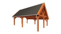 Kapschuur de Hofstee XXL 785x595 cm- Kapschuurdak- Onbehandeld lariks Douglas hout- Trendhout
