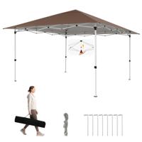 Tuintent van 3,5 x 3,5 m in Hoogte Verstelbare Pop-up Tent met 4 Windlijnen en 8 Haringen Opvouwbare Tent met Draagtas