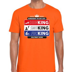 Oranje Kingsday to do list shirt voor heren