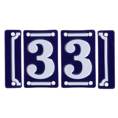 Best for Boots huisnummer 33 - met sierrand - Oudhollands - emaille - blauw/wit